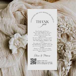 Elegante Monogramm Hochzeit Danke Karte QR-Code