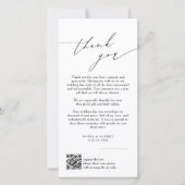 Elegante Monogramm-Hochzeit-Dankeskarten-QR-Code Dankeskarte (Vorderseite)
