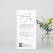 Elegante Monogramm-Hochzeit-Dankeskarten-QR-Code Dankeskarte (Stehend Vorderseite)