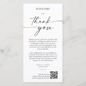 Elegante Monogramm-Hochzeit-Dankeskarten-QR-Code Dankeskarte (Vorderseite)