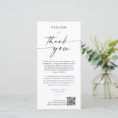 Elegante Monogramm-Hochzeit-Dankeskarten-QR-Code Dankeskarte (Stehend Vorderseite)