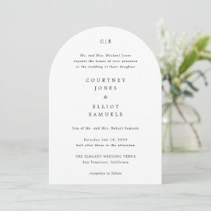 Elegante Monogramm-Hochzeit Einladung