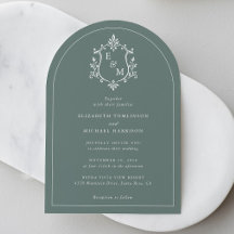 Elegante Monogramm-Hochzeit im Farbton Salbeigrün