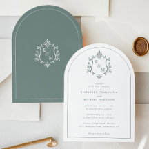 Elegante Monogramm-Hochzeit im Salbeigrün-Bogen-St