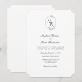 Elegante Monogramm-Hochzeit | Klassisch Formal Einladung (Vorne/Hinten)