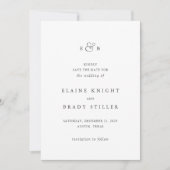 Elegante Monogramm-Hochzeit Save The Date (Vorderseite)