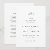 Elegante Monogramm-Hochzeit Save The Date (Vorne/Hinten)
