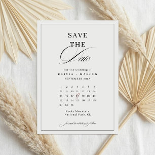 Elegante Monogramm-Hochzeit-Save-The-Date-Karte RSVP Karte