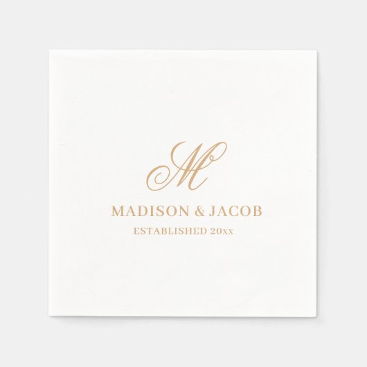 Elegante Monogramm-Hochzeit Serviette (Vorderseite)
