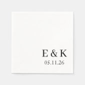 Elegante Monogramm-Hochzeit Serviette (Vorderseite)