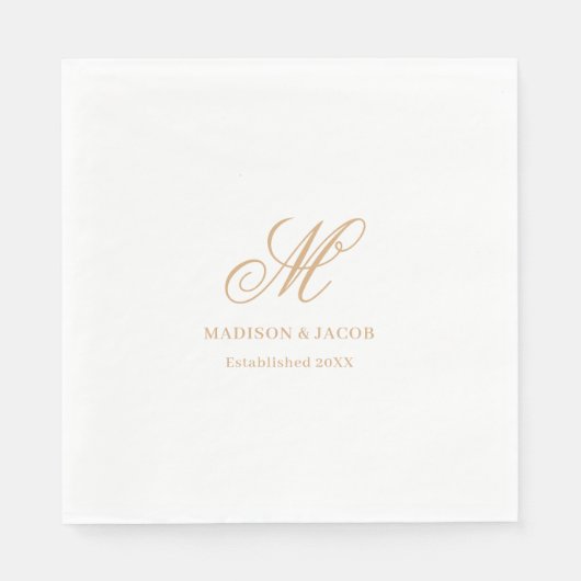 Elegante Monogramm-Hochzeit Serviette (Vorderseite)