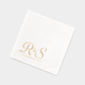 Elegante Monogramm-Hochzeit Servietten Mit Folie (Links)