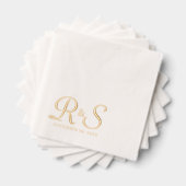Elegante Monogramm-Hochzeit Servietten Mit Folie (Insitu (Gestapelt))