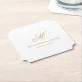 Elegante Monogramm-Hochzeit Untersetzer (angewinkelt)