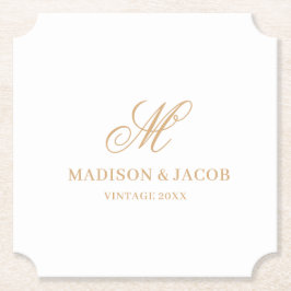 Elegante Monogramm-Hochzeit  Untersetzer