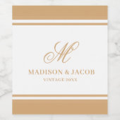 Elegante Monogramm-Hochzeit Weinetikett (Einzelnes Label)