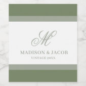 Elegante Monogramm-Hochzeit  Weinetikett (Einzelnes Label)