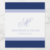 Elegante Monogramm-Hochzeit Weinetikett (Einzelnes Label)