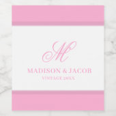 Elegante Monogramm-Hochzeit Weinetikett (Einzelnes Label)