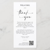 Elegante Monogramm-Hochzeits-Dankeskarten-QR-Code Dankeskarte (Vorderseite)