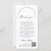Elegante Monogramm-Hochzeits-Dankeskarten-QR-Code Dankeskarte (Vorderseite)