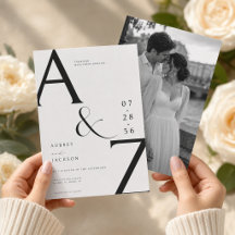 Elegante Monogramm-Hochzeitseinladungsvorlage