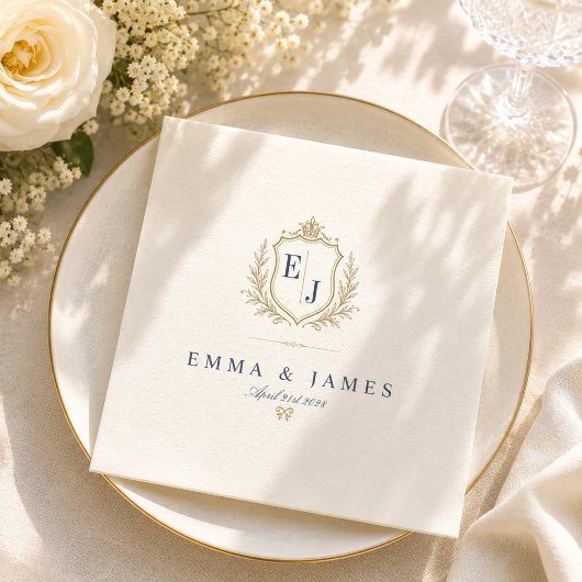 Elegante Monogramm-Hochzeitsfeier im Stil des alte Serviette