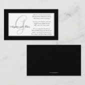 Elegante Monogramm Hochzeitskarten mit Wunschzette Begleitkarte (Vorne/Hinten)