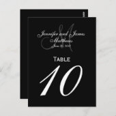 Elegante Monogramm-Hochzeitstichtabelle Postkarte (Vorne/Hinten)