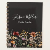Elegante Monogramm Hübsche Aquarellfarben-Wildblum Planer (Vorderseite)
