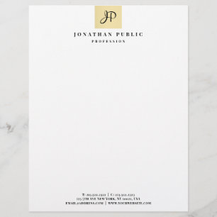 Elegante Monogramm-Imitat-Goldschablone bezaubernd Briefbogen