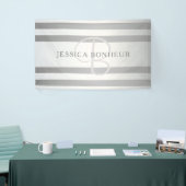 Elegante Monogramm-Imitate Silberglänzende graue S Banner (Messeveranstaltung)