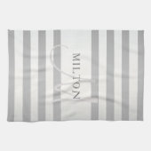 Elegante Monogramm-Imitate Silberglänzende graue S Geschirrtuch (Horizontal)