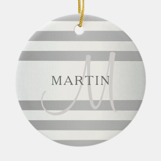 Elegante Monogramm-Imitate Silberglänzende graue S Keramik Ornament (Vorne)