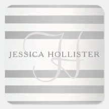 Elegante Monogramm-Imitate Silberglänzende graue S