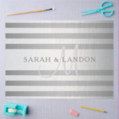 Elegante Monogramm-Imitate Silberglänzende graue S Seidenpapier (Basteln)