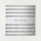 Elegante Monogramm-Imitate Silberglänzende graue S Wandteppich (Vorderseite)