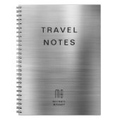 Elegante Monogramm-Imitate Silver GrayTravel Notizblock (Vorderseite)