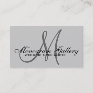 Elegante monogramm individualisierbare graue Visit Visitenkarte