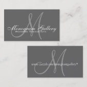 Elegante Monogramm individuell anpassbare Gray Bus Visitenkarte (Vorne/Hinten)
