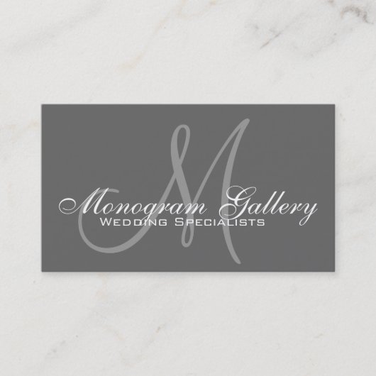 Elegante Monogramm individuell anpassbare Gray Bus Visitenkarte (Vorderseite)