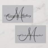 Elegante Monogramm individuell anpassbare Gray Bus Visitenkarte (Vorne/Hinten)