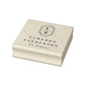Elegante Monogramm-Initialen Ex Libris Buch Gummistempel (Stempel)
