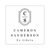 Elegante Monogramm-Initialen Ex Libris Buch Gummistempel (Prägung)