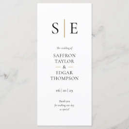 Elegante Monogramm-Initialen Hochzeit Programm