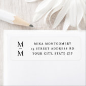 Elegante Monogramm-Initialen minimale Rücksendeadr (Insitu)