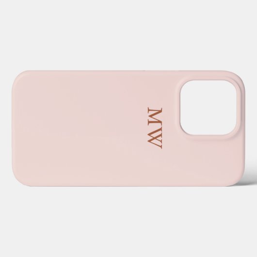 Elegante Monogramm-Initialen minimalistisches Rosa Case-Mate iPhone Hülle (Rückseite (Horizontal))