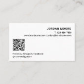 Elegante Monogramm-Initialen Professionell Rosa QR Visitenkarte (Rückseite)