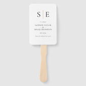 Elegante Monogramm-Initialien Hochzeitsprogramm Fächer (Vorderseite)