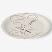 Elegante Monogramm-Kalligrafie-Hochzeit Pappteller (Schrägansicht)